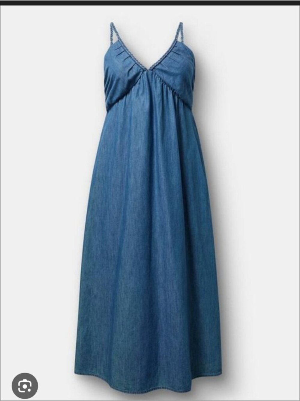 Torrid Maxi Dress Size Light Wash Braided Straps 100 % Cotton Size M/L - Picture 9 of 13
